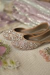 Buy_Coral Haze_Beige Rhinestones Samina Embellished Juttis _Online_at_Aza_Fashions