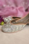 Coral Haze_Silver Zardosi Mahnoor Embellished Juttis _Online_at_Aza_Fashions