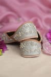 Coral Haze_Silver Zardosi Mahnoor Embellished Juttis _Online