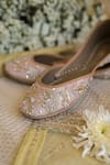 Shop_Coral Haze_Beige Sequins Vanya Embellished Juttis _Online_at_Aza_Fashions