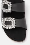 Buy_ZORI WORLD_Black Embellished Nebula Crystal Buckle Flats _Online_at_Aza_Fashions