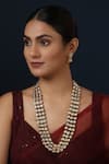 Buy_Minaki_Green Diamonds, Stones Kundan Embellished Layered Necklace Set_at_Aza_Fashions