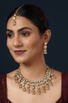 Buy_Minaki_Gold Plated Pearls, Stones Kundan Embellished Jewellery Set _at_Aza_Fashions