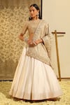 Buy_Sheetal Batra_Ivory Blouse And Lehenga Silk Chanderi Embroidery Gota Patti Aarif Hand & Set _at_Aza_Fashions