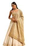 Buy_Sheetal Batra_Ivory Blouse And Lehenga Silk Chanderi Embroidery Gota Aayan Floral & Set 