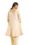 Shop_Sheetal Batra_Ivory Kurta Silk Chanderi Embroidery Dabka Notched Fayaaz Chauga With Salwar _Online_at_Aza_Fashions