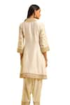 Shop_Sheetal Batra_Ivory Kurta Silk Chanderi Embroidery Dabka Closed Neck Intezaar And Salwar Set 