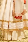 Buy_Sheetal Batra_Ivory Kurta And Skirt Silk Chanderi Embroidery Irshaad Gota Patti Anarkali Set _Online_at_Aza_Fashions