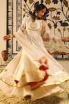 Sheetal Batra_Ivory Kurta And Skirt Silk Chanderi Embroidery Irshaad Gota Patti Anarkali Set _Online