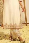 Buy_Sheetal Batra_Ivory Kurta And Palazzo Silk Chanderi Embroidery Dabka Round Neck Sahana Set 