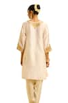 Sheetal Batra_Ivory Kurta Silk Chanderi Embroidery Dabka Notched Shaheen Chauga With Salwar _at_Aza_Fashions