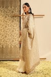 Buy_Sheetal Batra_Ivory Kurta And Gharara Silk Chanderi Embroidery Dabka Round Shamshul & Set _Online_at_Aza_Fashions