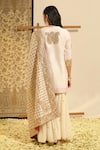 Sheetal Batra_Ivory Kurta And Gharara Silk Chanderi Embroidery Dabka Round Siraj Paisley Set _Online_at_Aza_Fashions