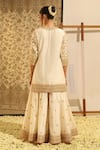 Shop_Sheetal Batra_Ivory Kurta And Sharara Silk Chanderi Embroidery Dabka Suleman Gota Patti Set _at_Aza_Fashions