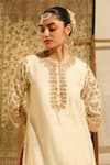 Sheetal Batra_Ivory Kurta And Sharara Silk Chanderi Embroidery Dabka Suleman Gota Patti Set _Online