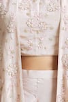 Buy_Samyukta Singhania_Pink Tissue Embellished Bead Jacket Open Blossom Sequin Palazzo Set _Online_at_Aza_Fashions