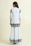 Shop_Samyukta Singhania_White Cotton Mulmul Embroidered Mirror Work Tiered Dress With Peplum Jacket _at_Aza_Fashions