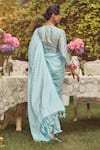 Shop_Kasturi Kundal_Blue Pure Silk Woven Tanchoi Anne Elliot Saree With Unstitched Blouse Piece _at_Aza_Fashions