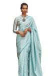 Kasturi Kundal_Blue Pure Silk Woven Tanchoi Anne Elliot Saree With Unstitched Blouse Piece _Online_at_Aza_Fashions