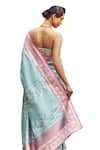 Buy_Kasturi Kundal_Blue Pure Silk Lady Chatterley Meenakari Saree With Unstitched Blouse Piece 