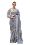 Buy_Kasturi Kundal_Blue Pure Silk Woven Tanchoi Emma Handloom Saree With Unstitched Blouse Piece _Online_at_Aza_Fashions