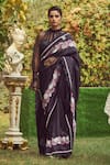 Buy_Kasturi Kundal_Black Pure Silk Woven Minakari Lady Jessica Saree With Unstitched Blouse Piece _at_Aza_Fashions