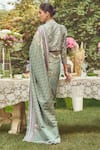 Shop_Kasturi Kundal_Green Pure Silk Woven Jane Eyre Handloom Saree With Unstitched Blouse Piece _at_Aza_Fashions