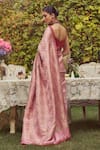 Shop_Kasturi Kundal_Pink Pure Silk Woven Tissue Florence Handloom Saree With Unstitched Blouse Piece _at_Aza_Fashions