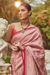 Buy_Kasturi Kundal_Pink Pure Silk Woven Tissue Florence Handloom Saree With Unstitched Blouse Piece _Online_at_Aza_Fashions