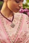 Kasturi Kundal_Pink Pure Silk Woven Madam Bovary Handloom Saree With Unstitched Blouse Piece _Online_at_Aza_Fashions