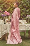 Shop_Kasturi Kundal_Pink Pure Silk Juan Of Arc Zari Handloom Saree With Unstitched Blouse Piece _at_Aza_Fashions