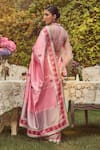 Shop_Kasturi Kundal_Pink Pure Silk Lady Chatterley Meenakari Saree With Unstitched Blouse Piece _at_Aza_Fashions