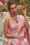 Kasturi Kundal_Pink Pure Silk Woven Valeria Handloom Saree With Unstitched Blouse Piece _Online_at_Aza_Fashions