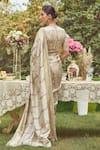 Shop_Kasturi Kundal_Beige Pure Silk Woven Buttedar Juan Of Arc Saree With Unstitched Blouse Piece _at_Aza_Fashions