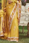 Buy_Kasturi Kundal_Yellow Pure Silk Woven Butedaar Estella Zari Saree With Unstitched Blouse Piece _Online_at_Aza_Fashions