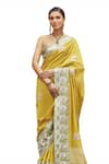 Kasturi Kundal_Yellow Pure Silk Woven Butedaar Angelica Zari Saree With Unstitched Blouse Piece _Online_at_Aza_Fashions