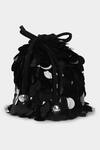 Shop_Aanchal Sayal_Black Sequin Cosmos Applique Work Bucket Bag_at_Aza_Fashions