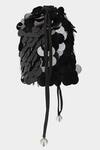 Aanchal Sayal_Black Sequin Cosmos Applique Work Bucket Bag_Online_at_Aza_Fashions