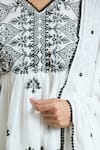 Shop_Samyukta Singhania_White Cotton Mulmul Embroidery Sequin V-neck Peplum Kurta And Sharara Set _Online_at_Aza_Fashions