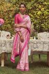 Buy_Kasturi Kundal_Pink Pure Silk Woven Butedaar Scarlet O Hara Saree With Unstitched Blouse Piece _Online_at_Aza_Fashions