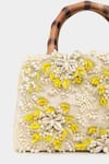 Shop_Aanchal Sayal_Ivory Shell Voyage Floral Pearl Embroidered Bag _Online_at_Aza_Fashions