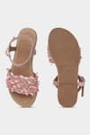 Shop_Aanchal Sayal_Pink Petal Embroidery Bubblegum Flats _at_Aza_Fashions