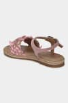 Aanchal Sayal_Pink Petal Embroidery Bubblegum Flats _Online_at_Aza_Fashions