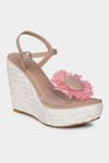 Buy_Aanchal Sayal_Ivory Floral Applique Wedges _at_Aza_Fashions