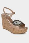 Buy_Aanchal Sayal_Rose Gold Evil Eye Applique Iris Wedges _at_Aza_Fashions