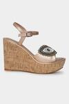 Buy_Aanchal Sayal_Rose Gold Evil Eye Applique Iris Wedges _Online_at_Aza_Fashions