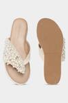 Shop_Aanchal Sayal_Ivory Pearl Oyster Embroidered Platform Heels _at_Aza_Fashions