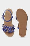 Shop_Aanchal Sayal_Blue Petal Embroidery Reef Flats _at_Aza_Fashions