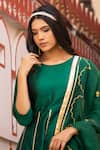 Shop_Bannhi_Green Kurta And Sharara Taffeta Silk Embroidered Aari Round Set _Online_at_Aza_Fashions