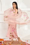 Buy_Bannhi_Pink Kurta And Pant Satin Silk Printed Floral Round Set _Online_at_Aza_Fashions